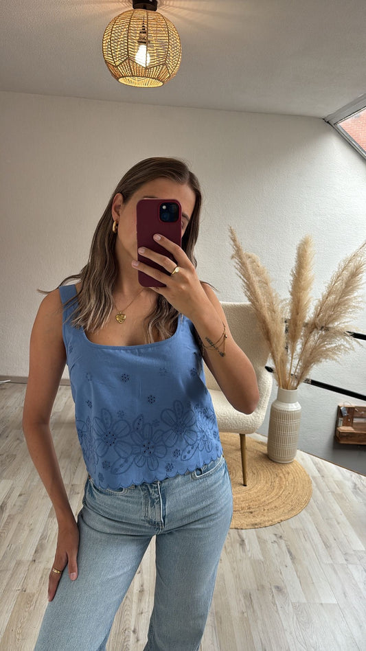 Blauwe top