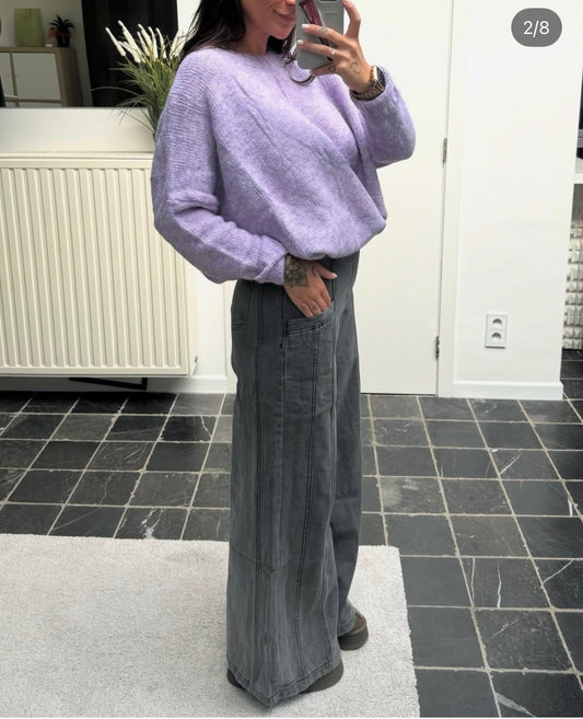 WIDE LEG JEANS GRIJS