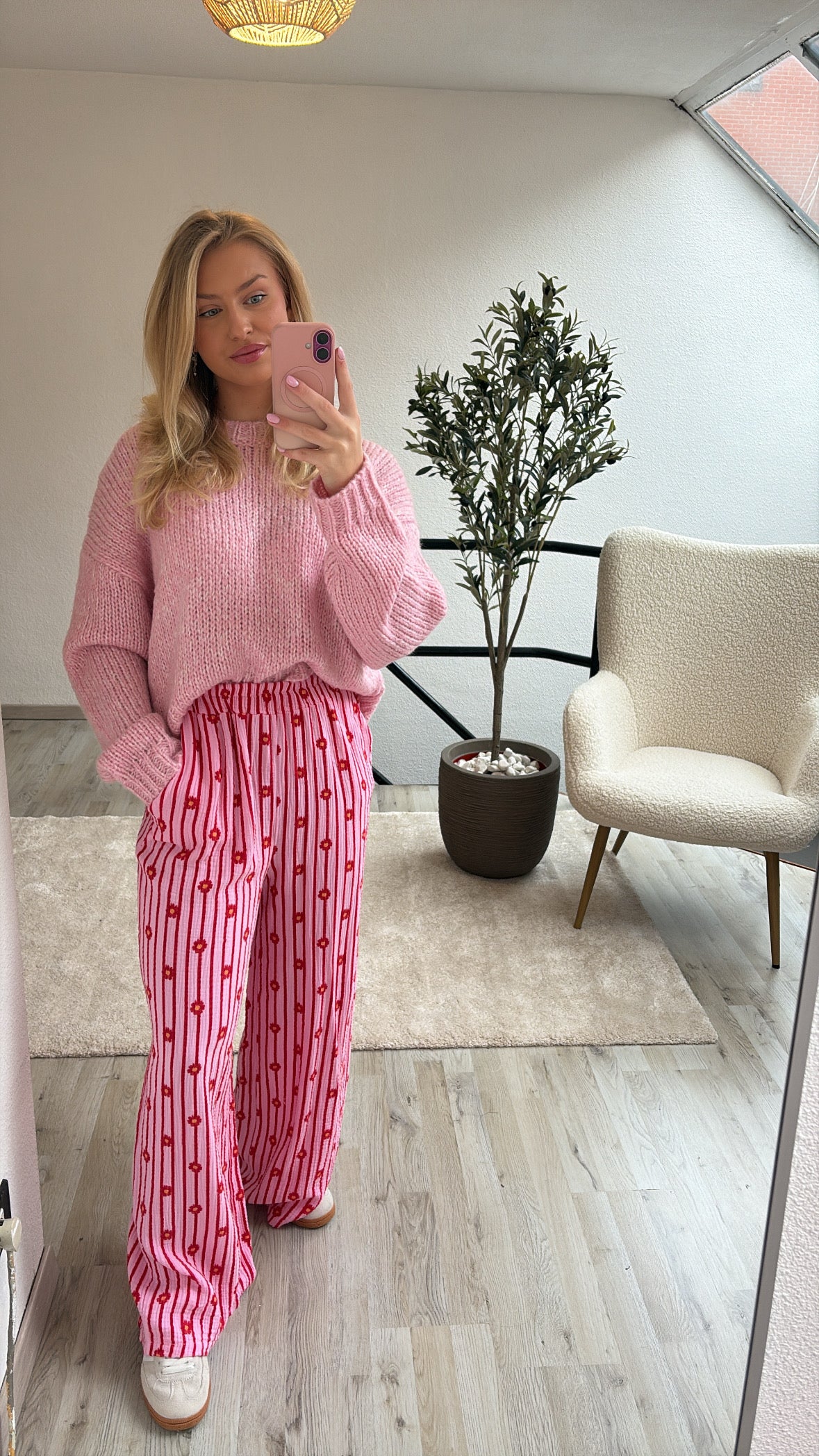 GESTREEPTE BROEK BLOEMEN