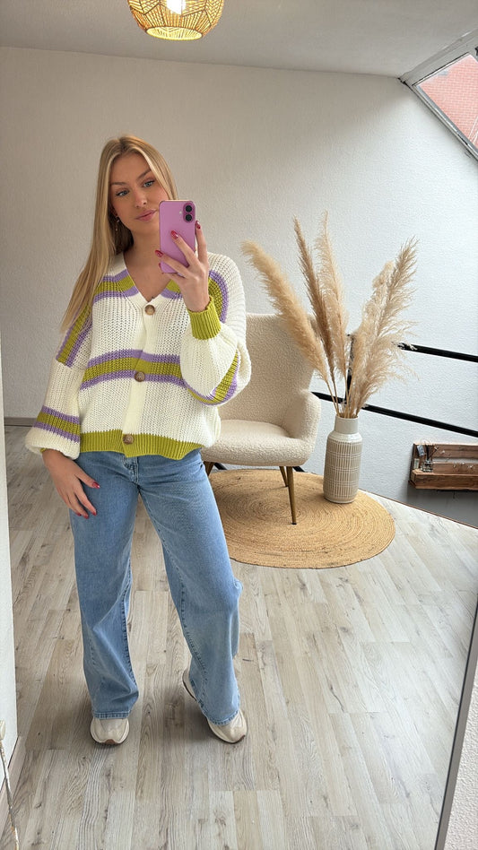 Gestreepte cardigan