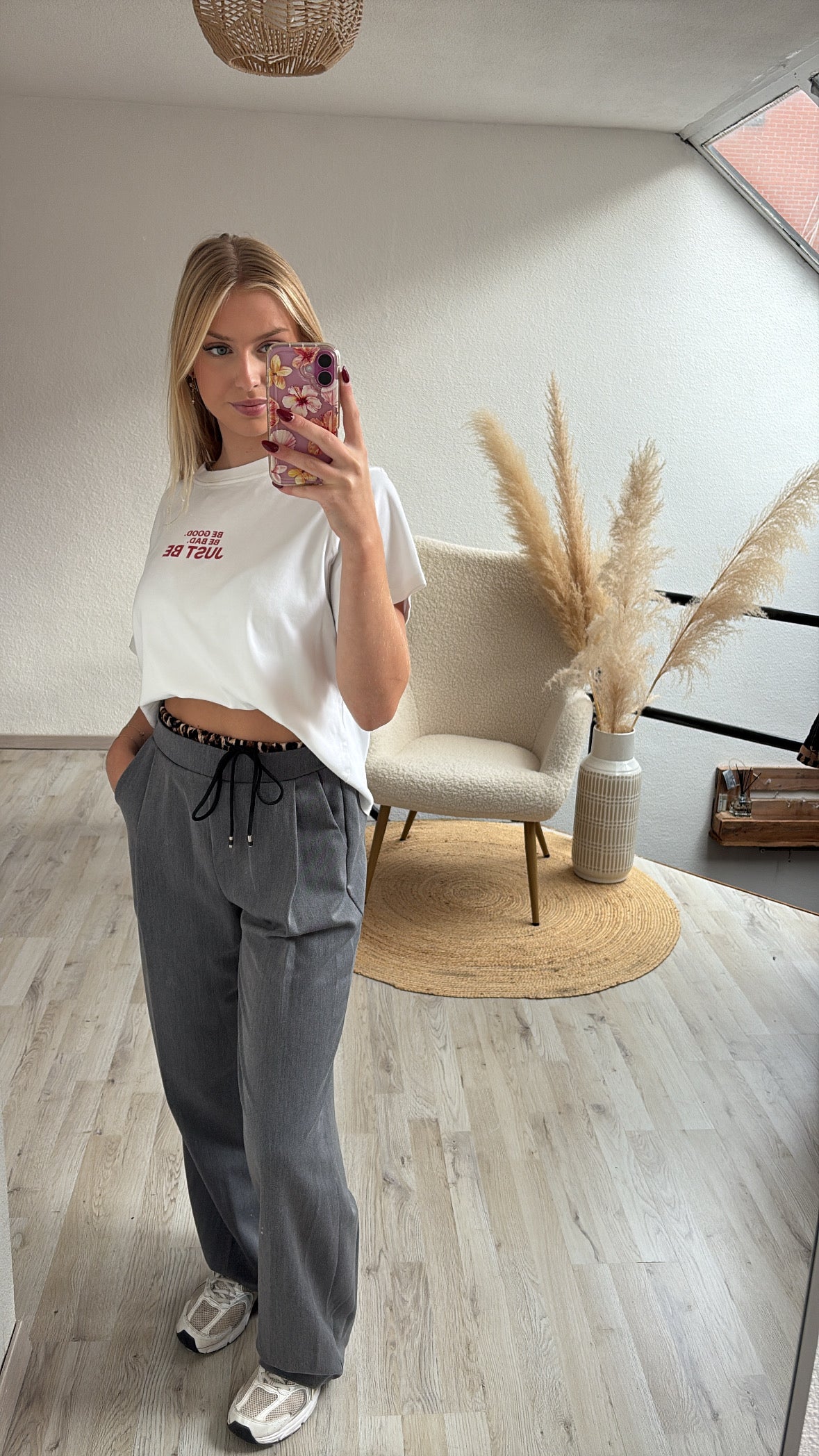 Pantalon leopard grijs