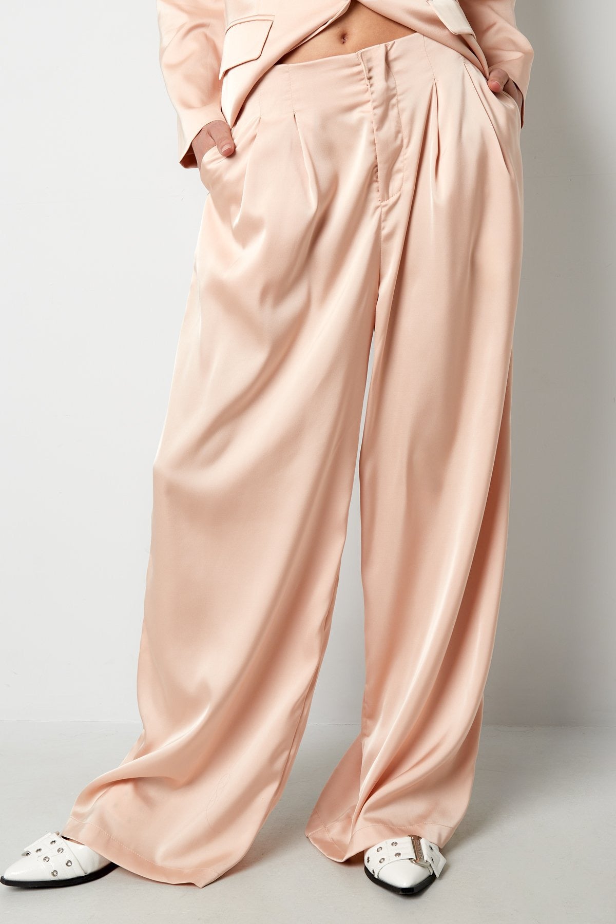 SATIJNEN BROEK ROZE