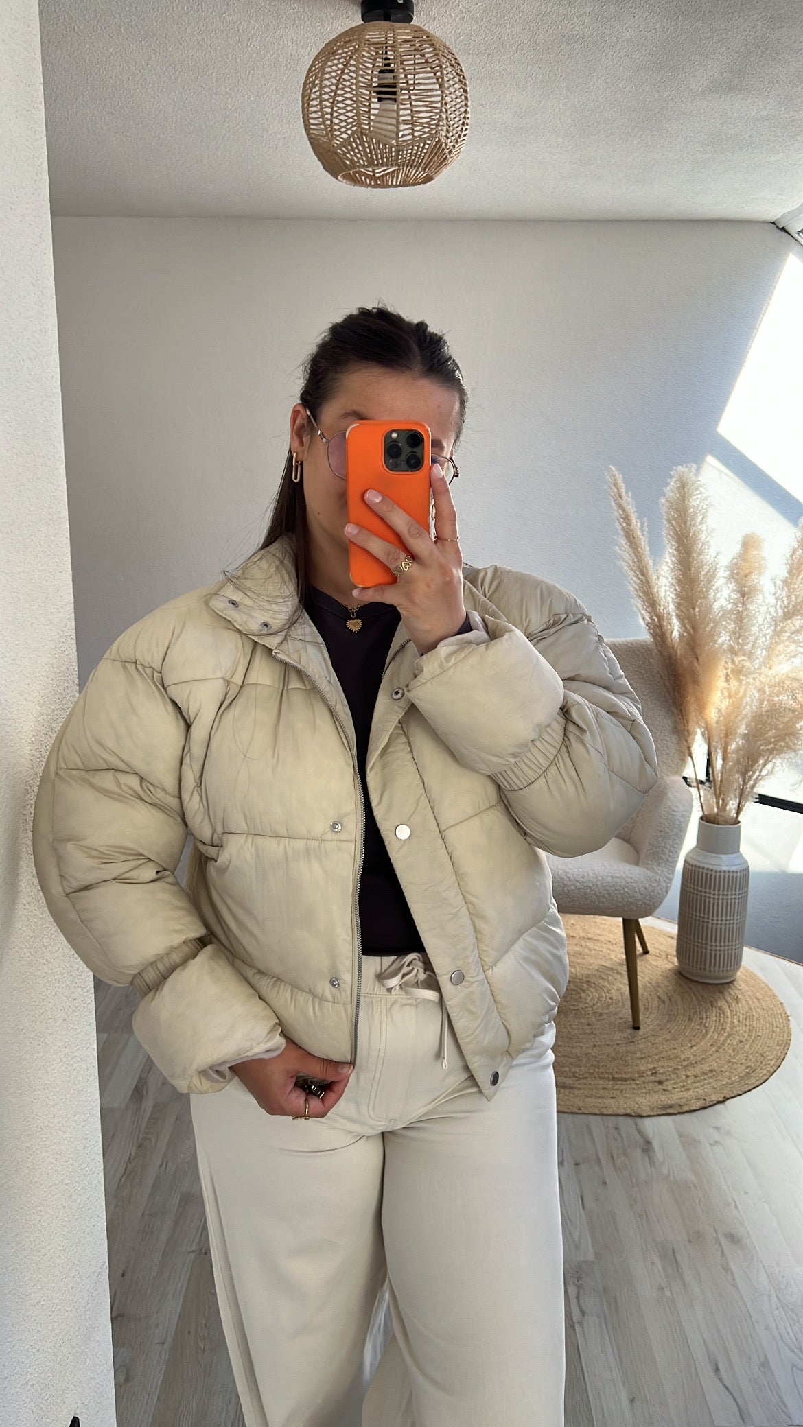 Pufferjas beige