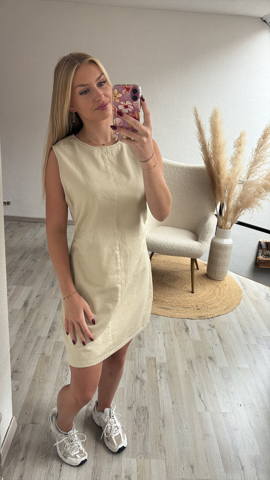Beige jeansjurk