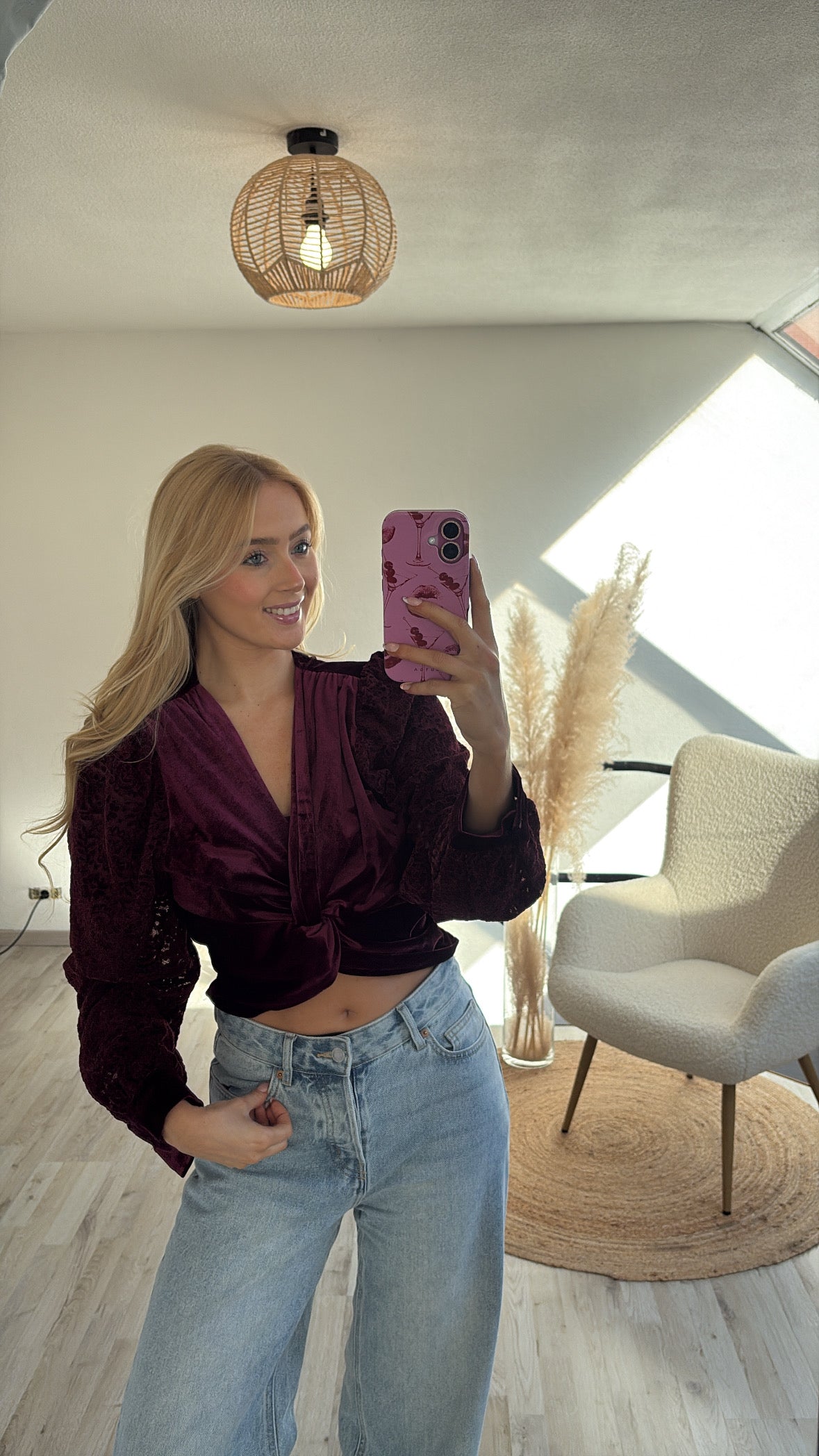 Burgundy blouse