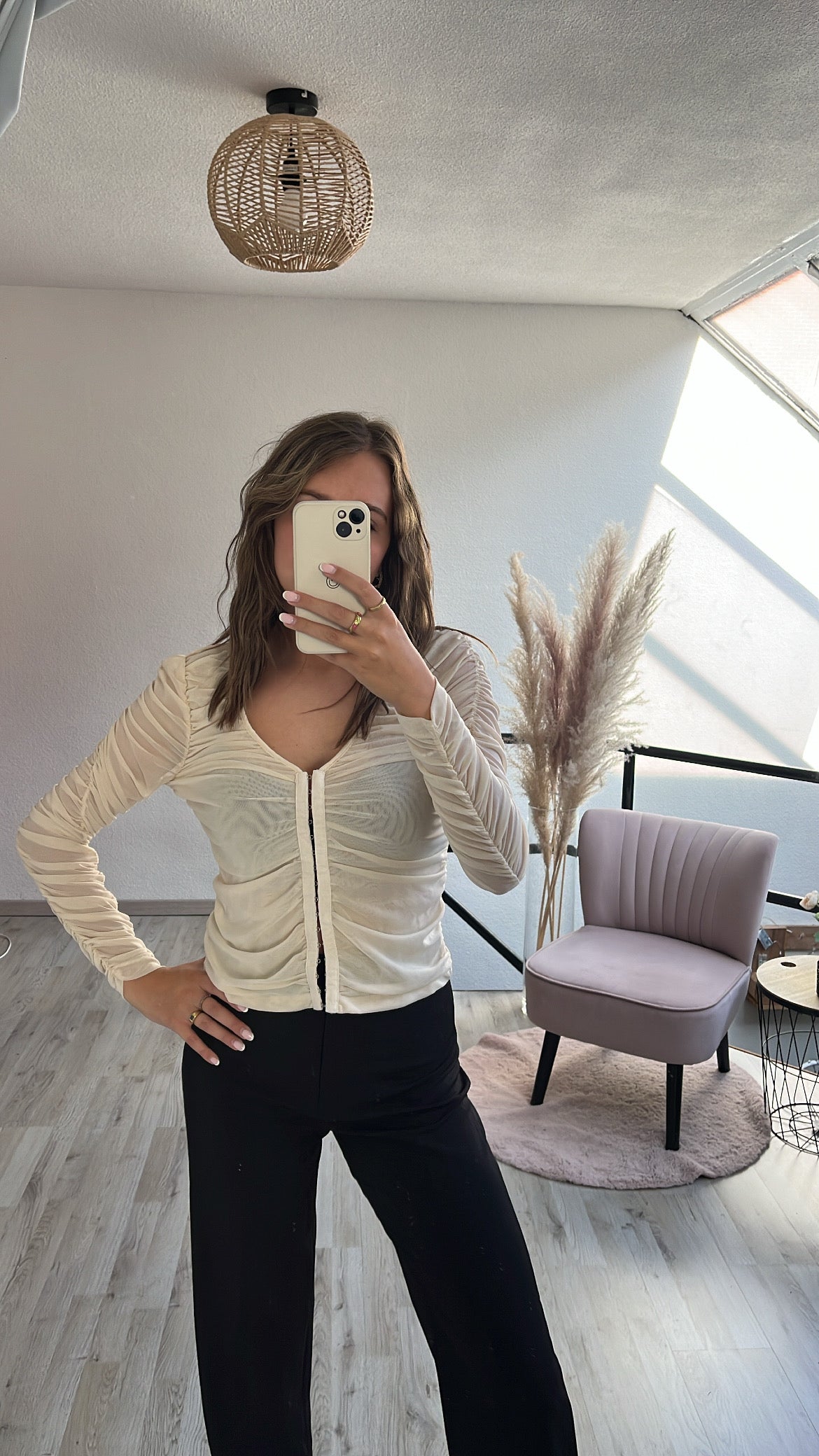 Crèmekleurige top