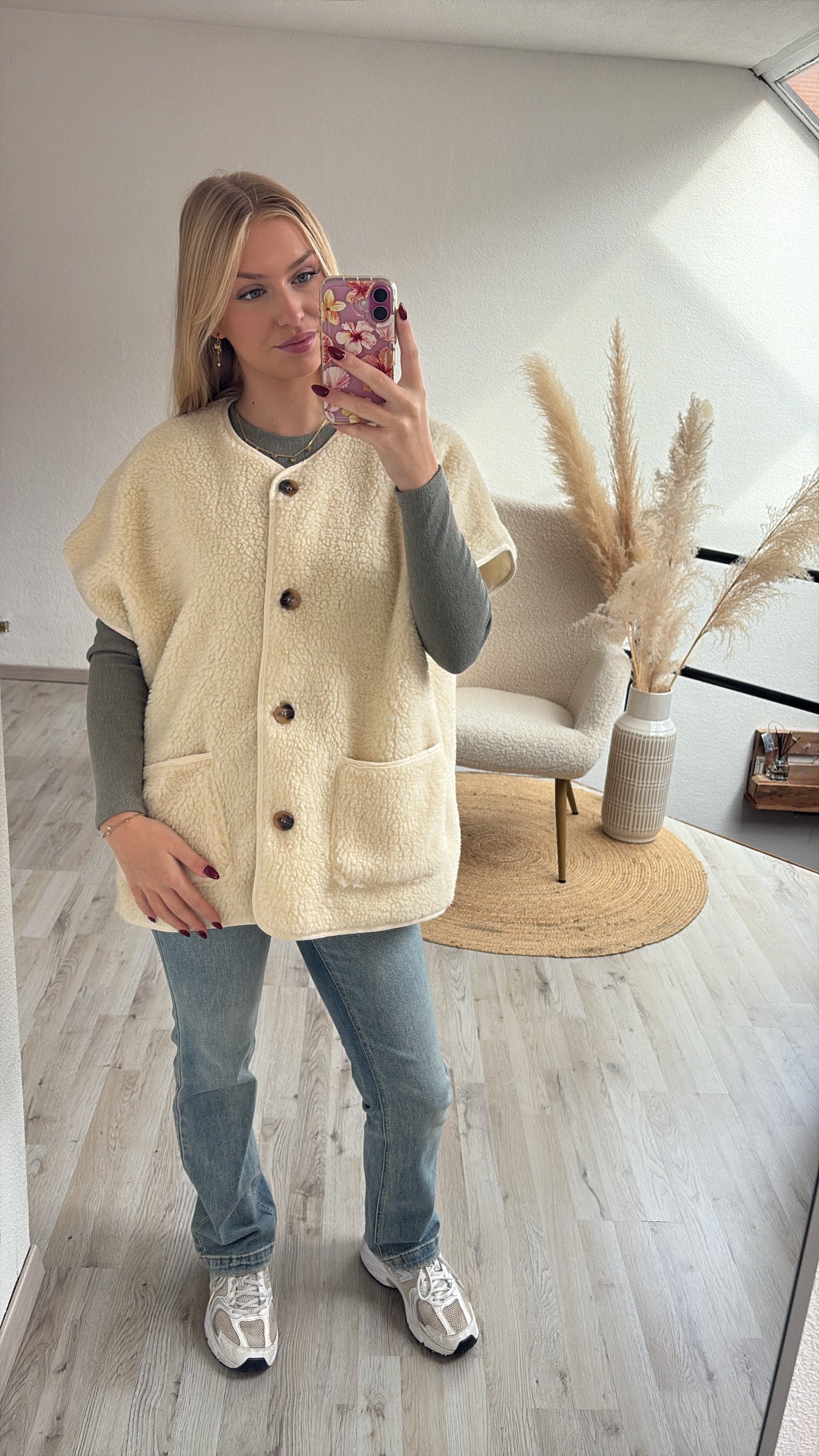 Teddygilet beige