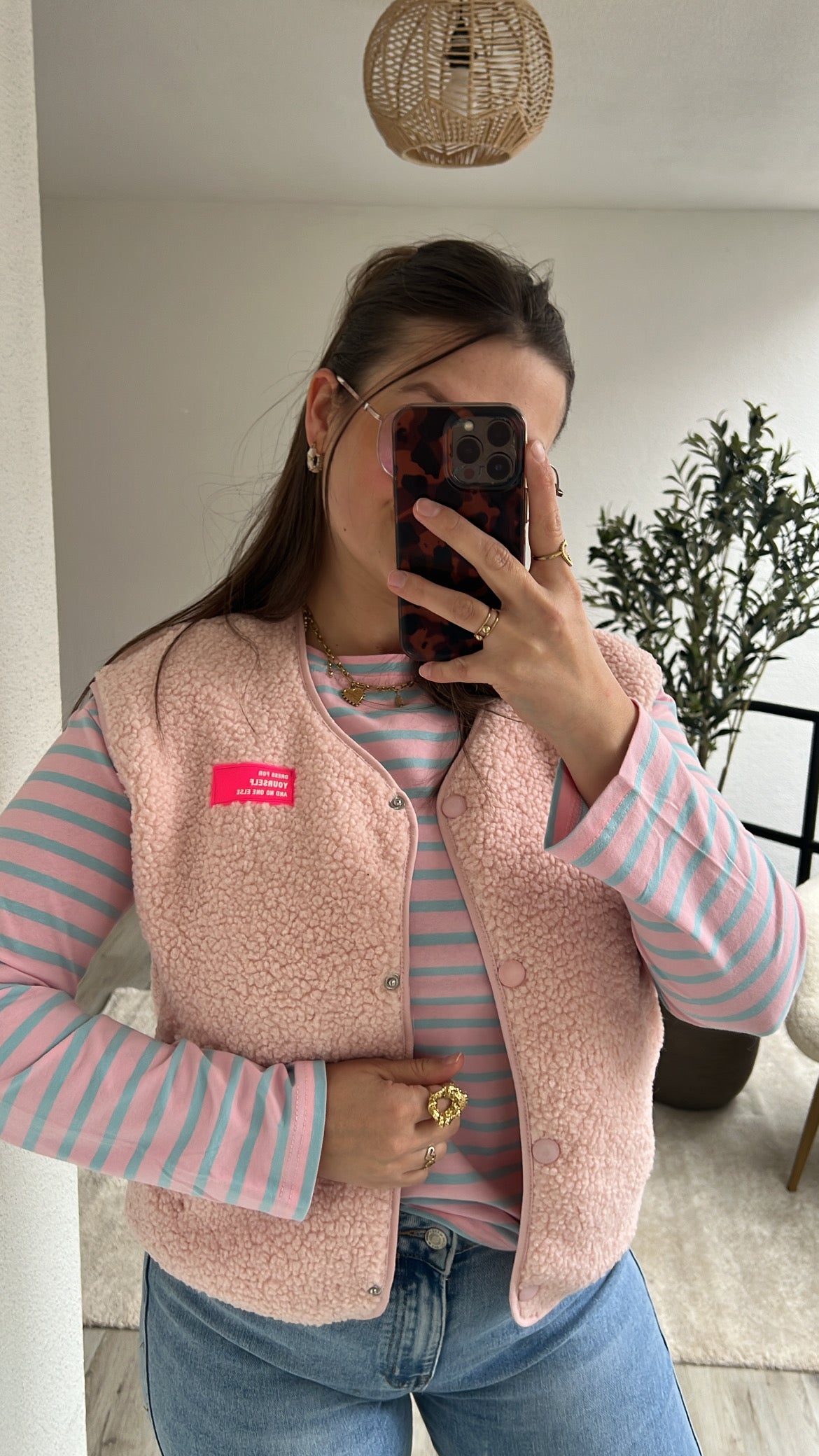TEDDY GILET ROZE