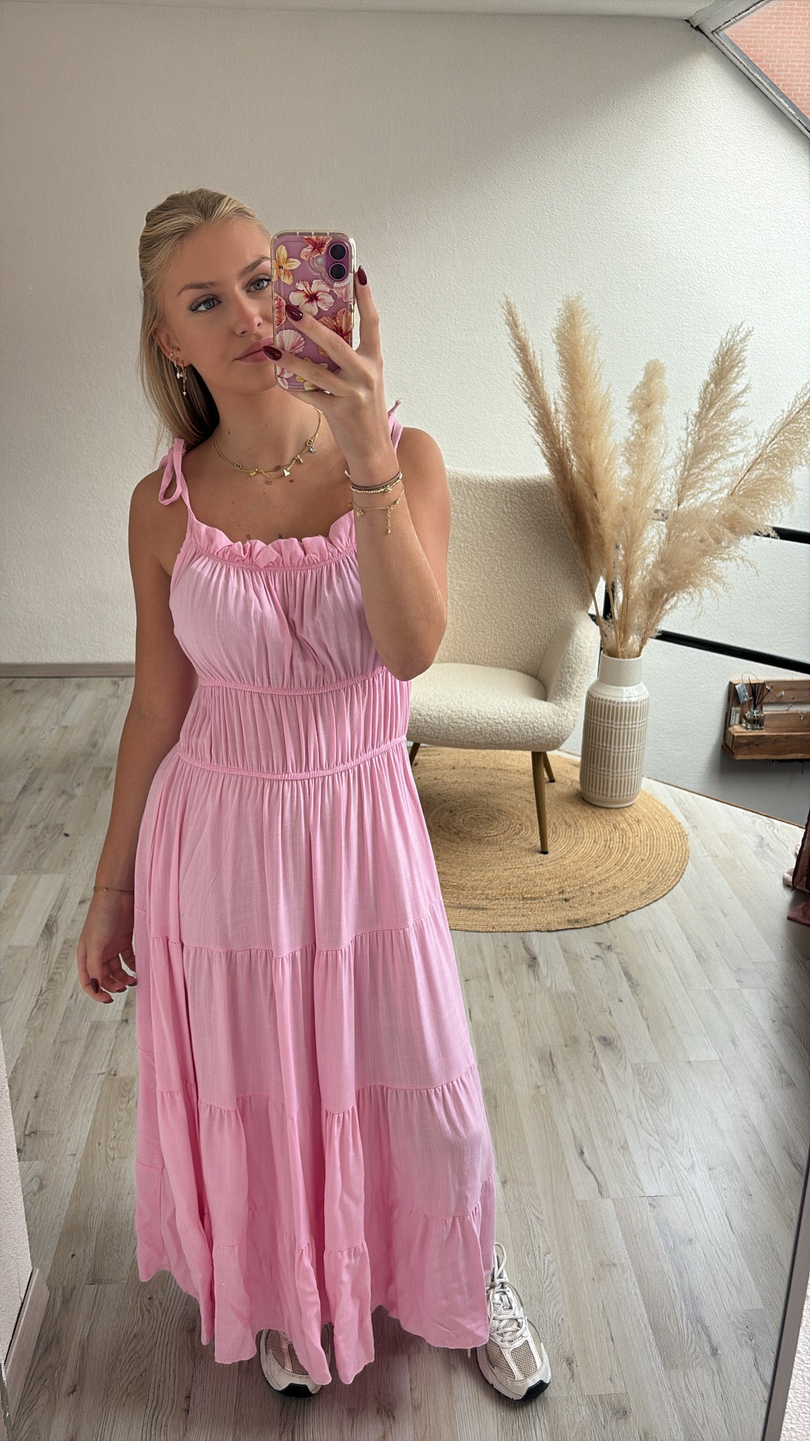 Maxijurk roze