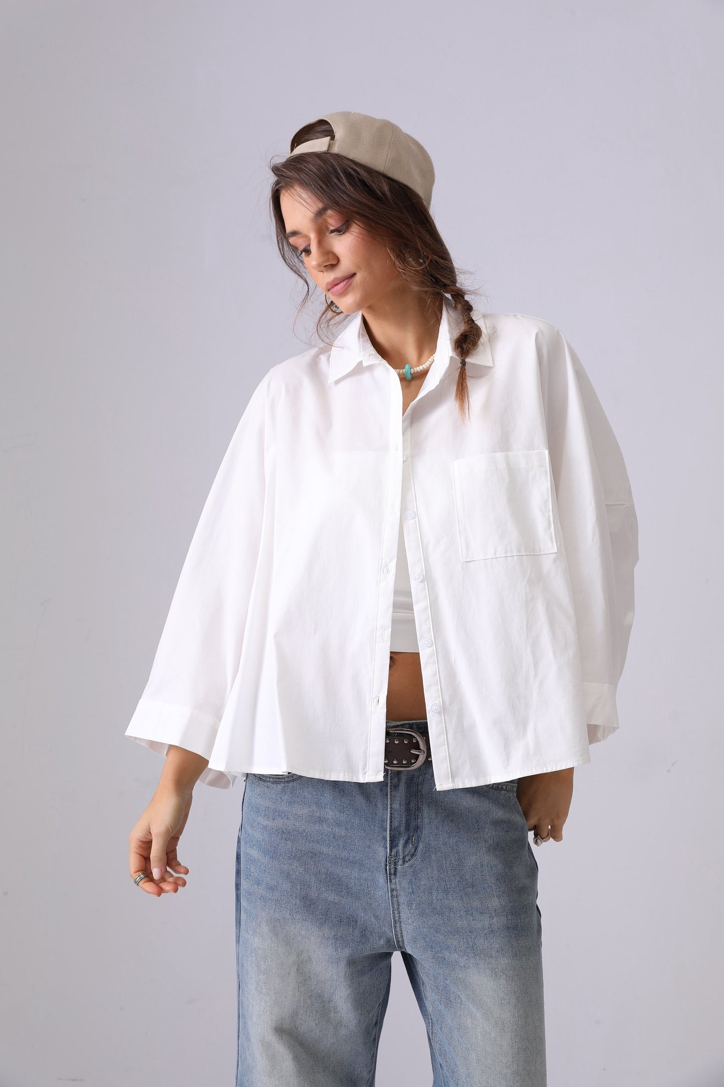 OVERSIZED BLOUSE WIT
