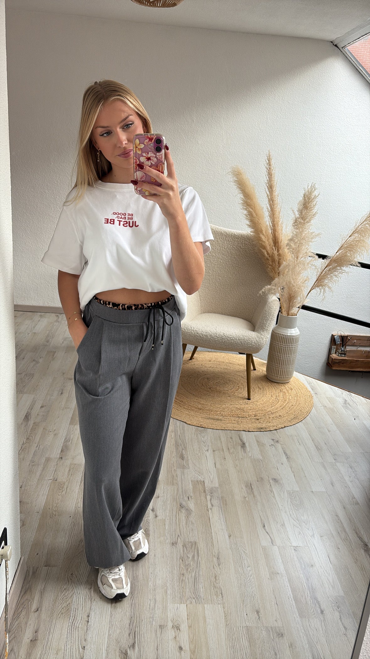 Pantalon leopard grijs