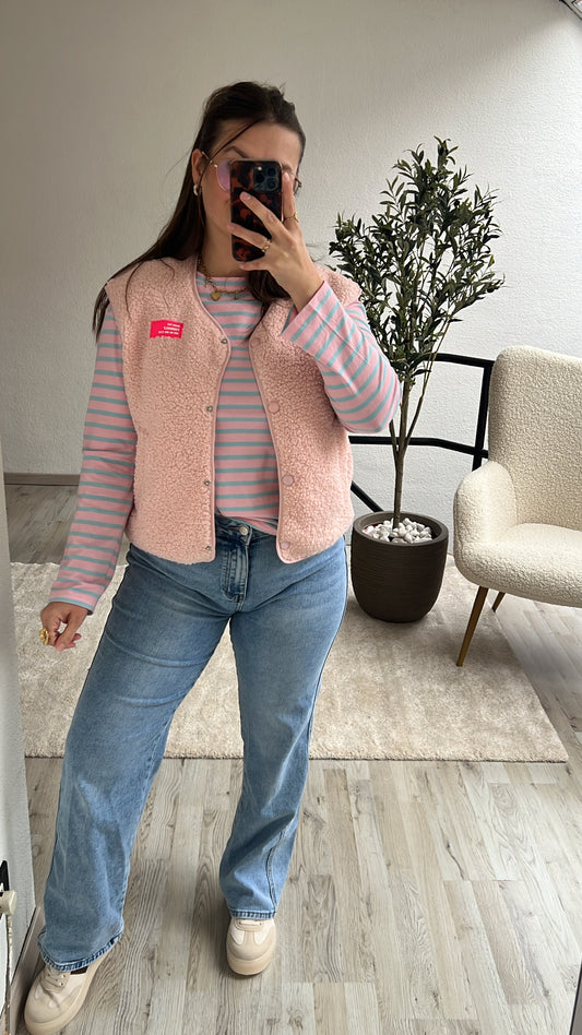 TEDDY GILET ROZE