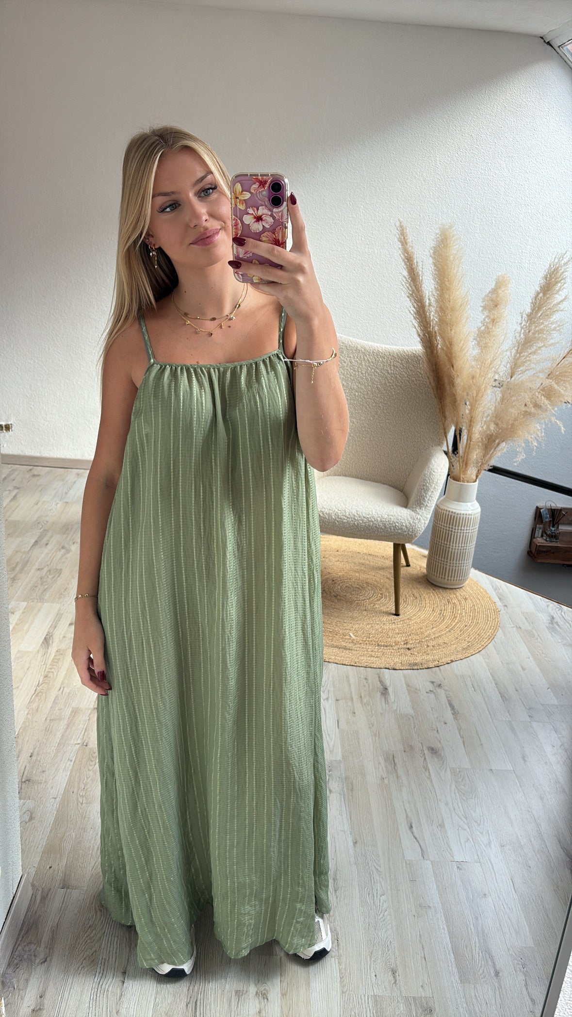 Groene maxijurk