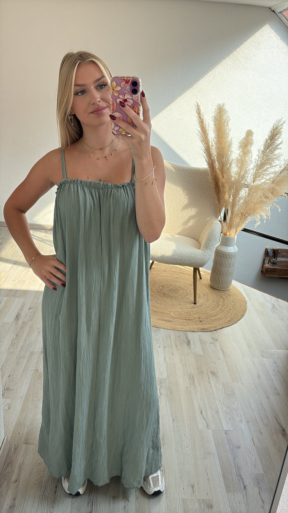 Groene maxijurk