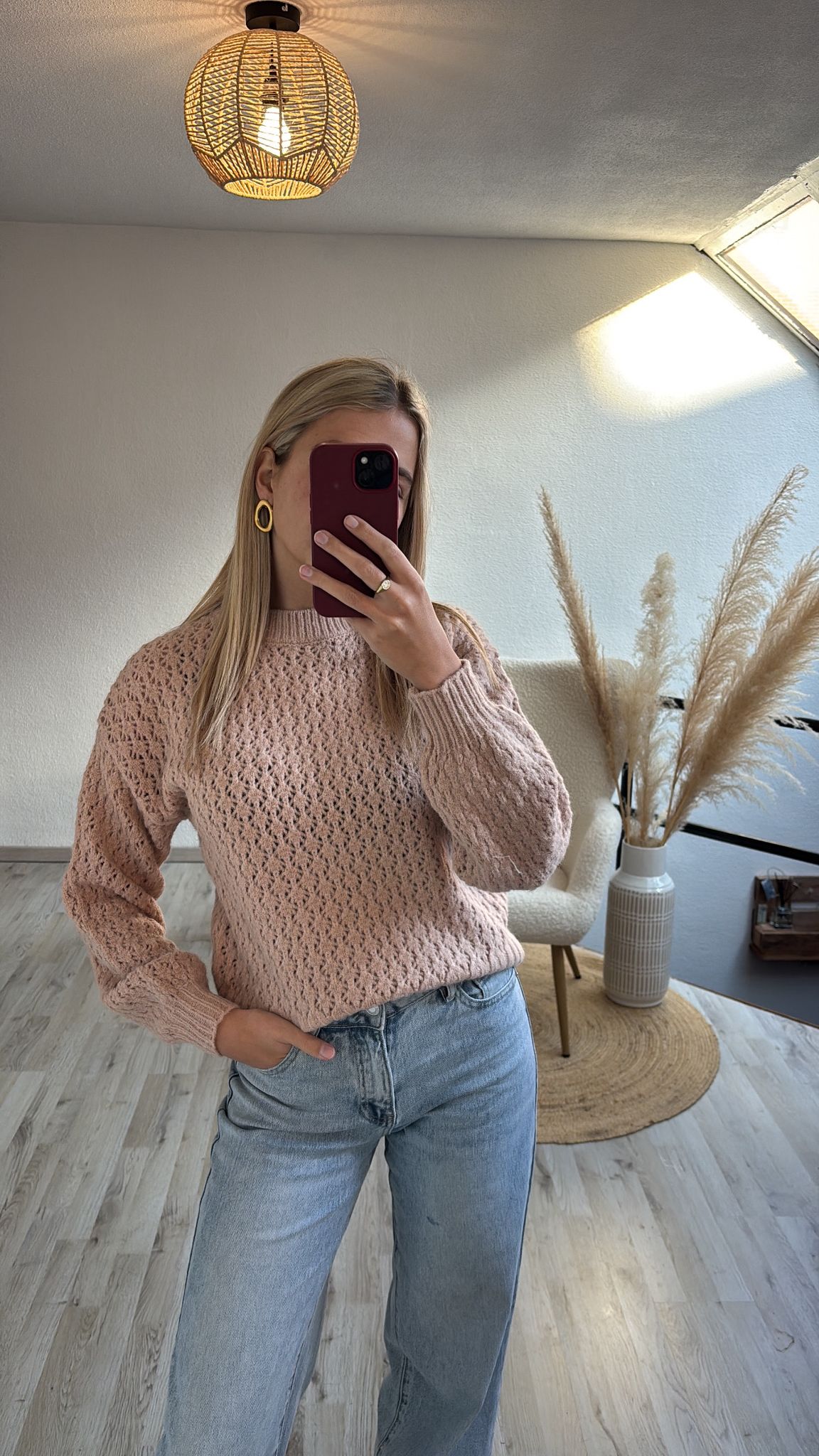 Oud-roze knit