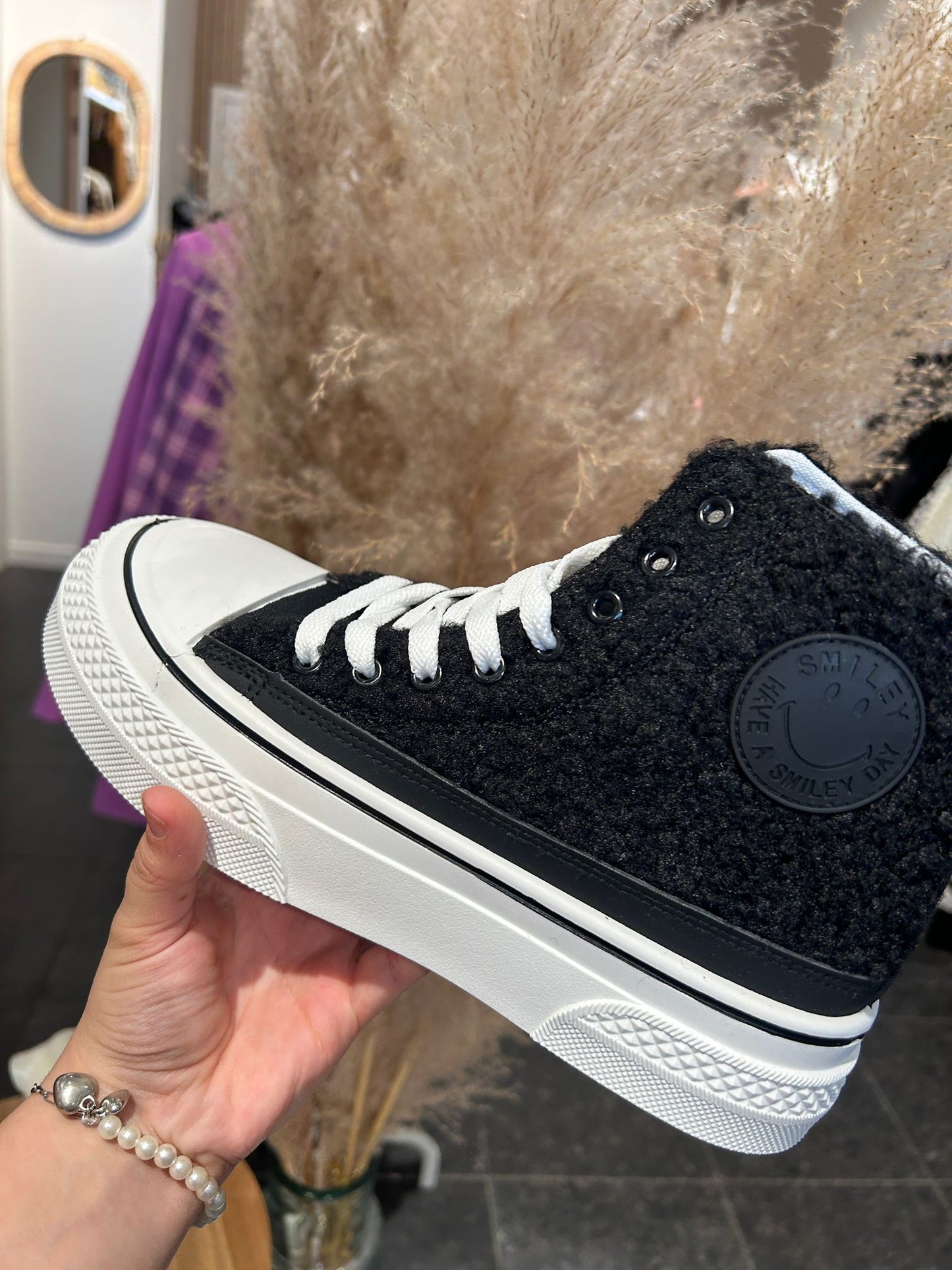 Teddy sneakers zwart