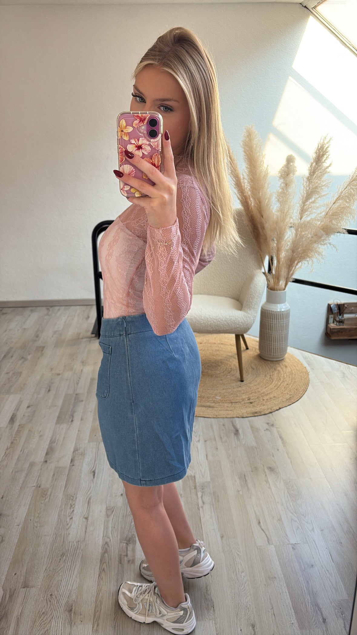 Mesh top roze