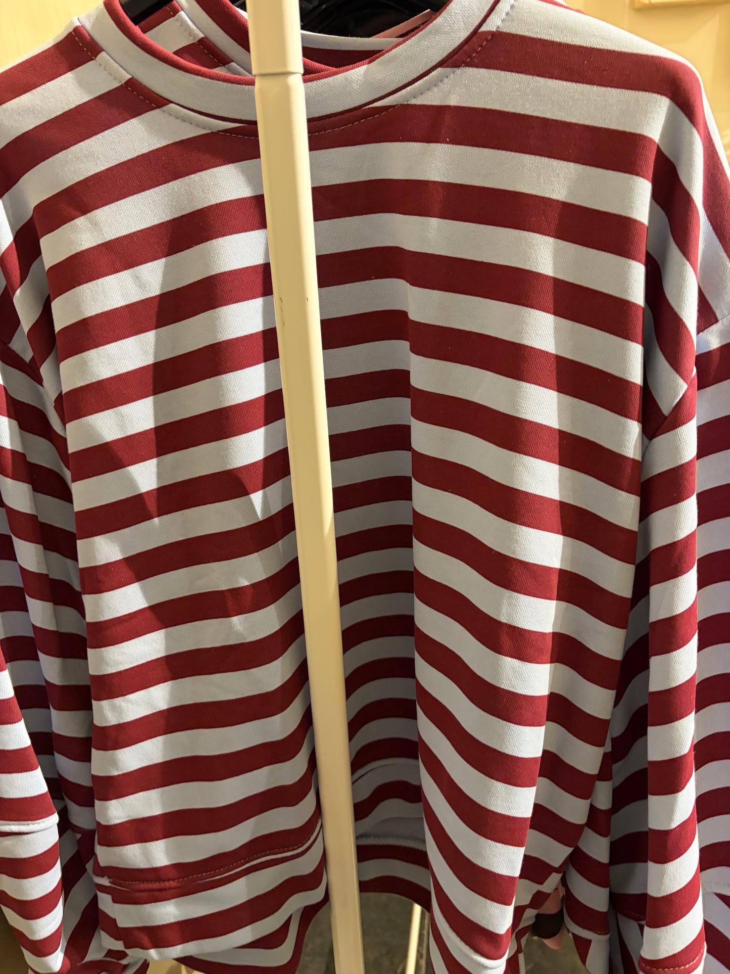 STRIPED SWEATER BURGUNDY-BLAUW