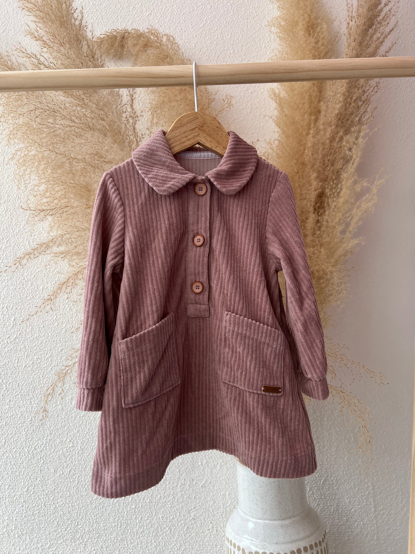 Corduroy jurkje roze