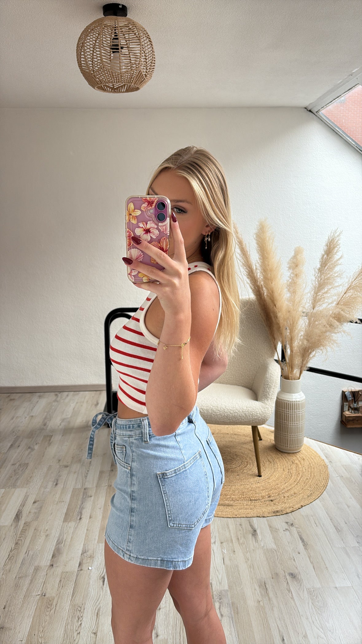 Jeansshort blauw