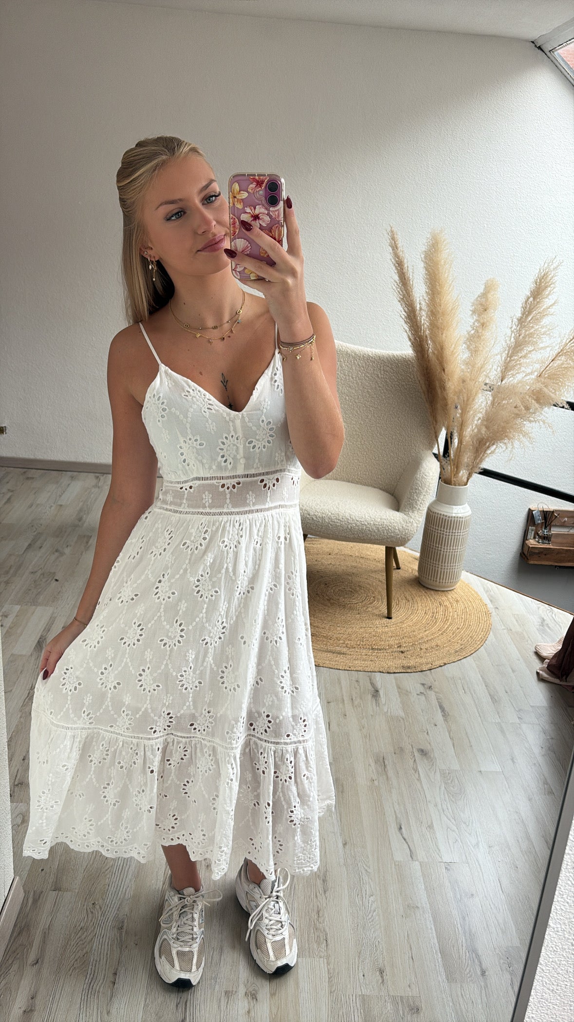 Maxijurk broderie