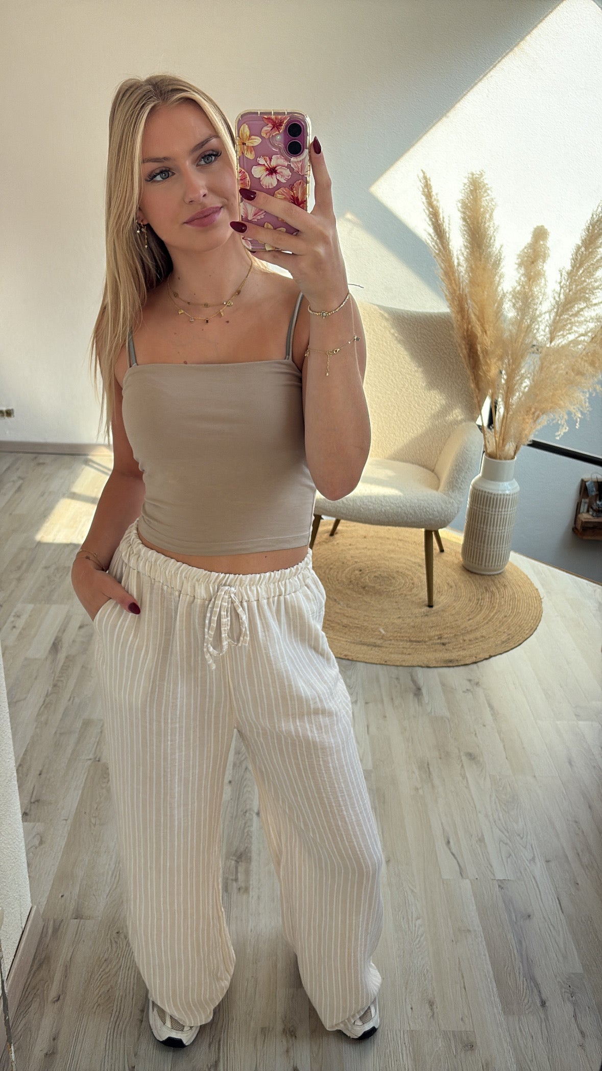 Beige basic top