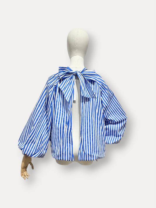 STRIPED BLOUSE BLAUW