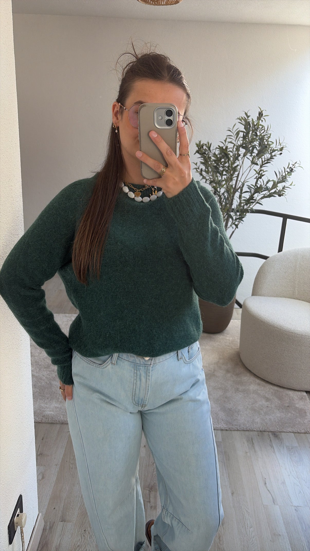 DONKERGROENE KNIT