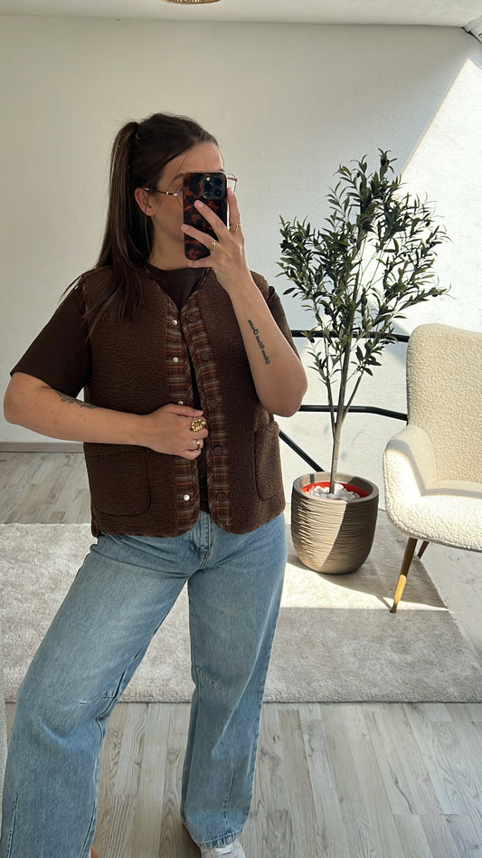 TEDDY GILET BRUIN