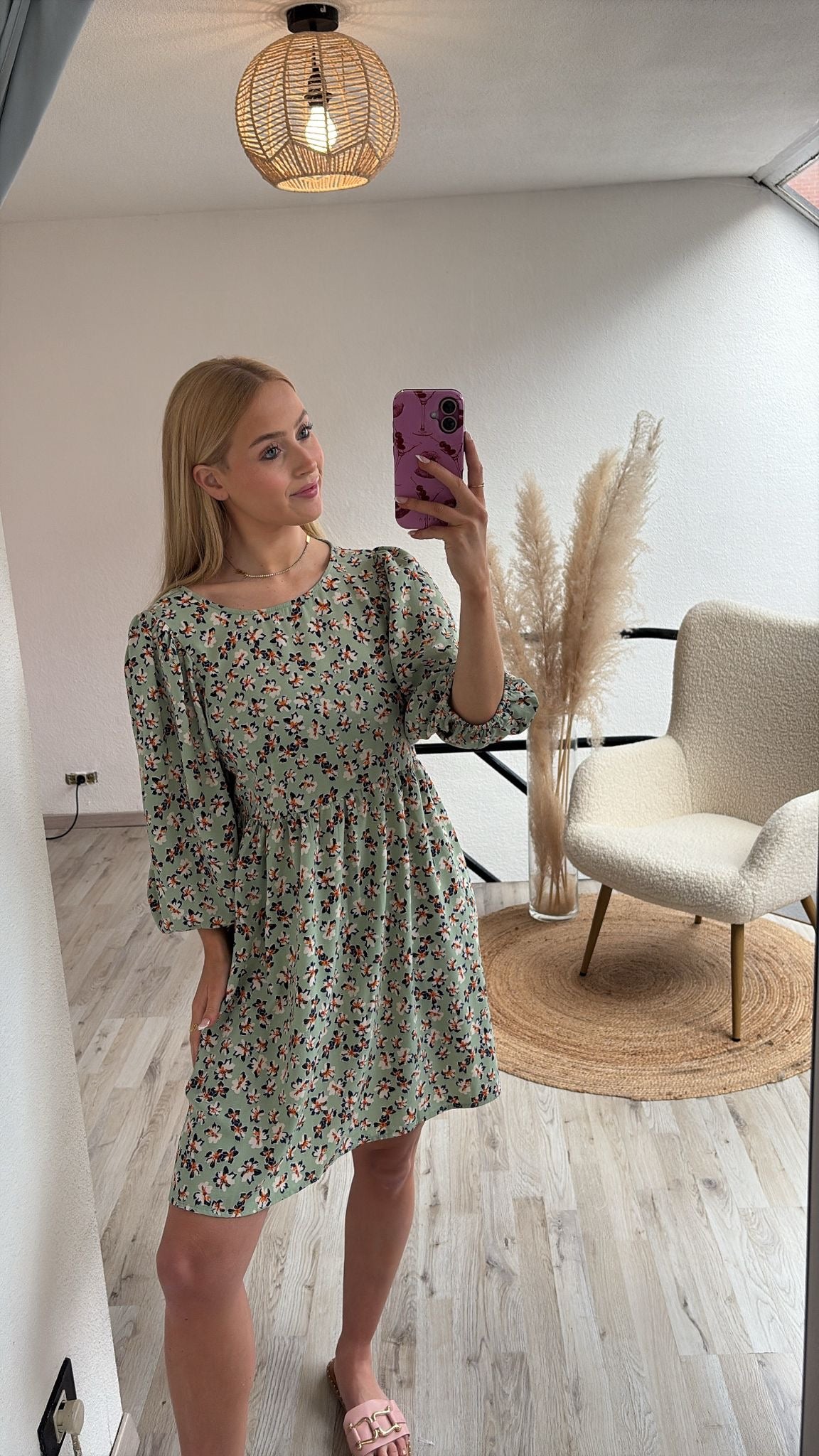 Groene jurk print