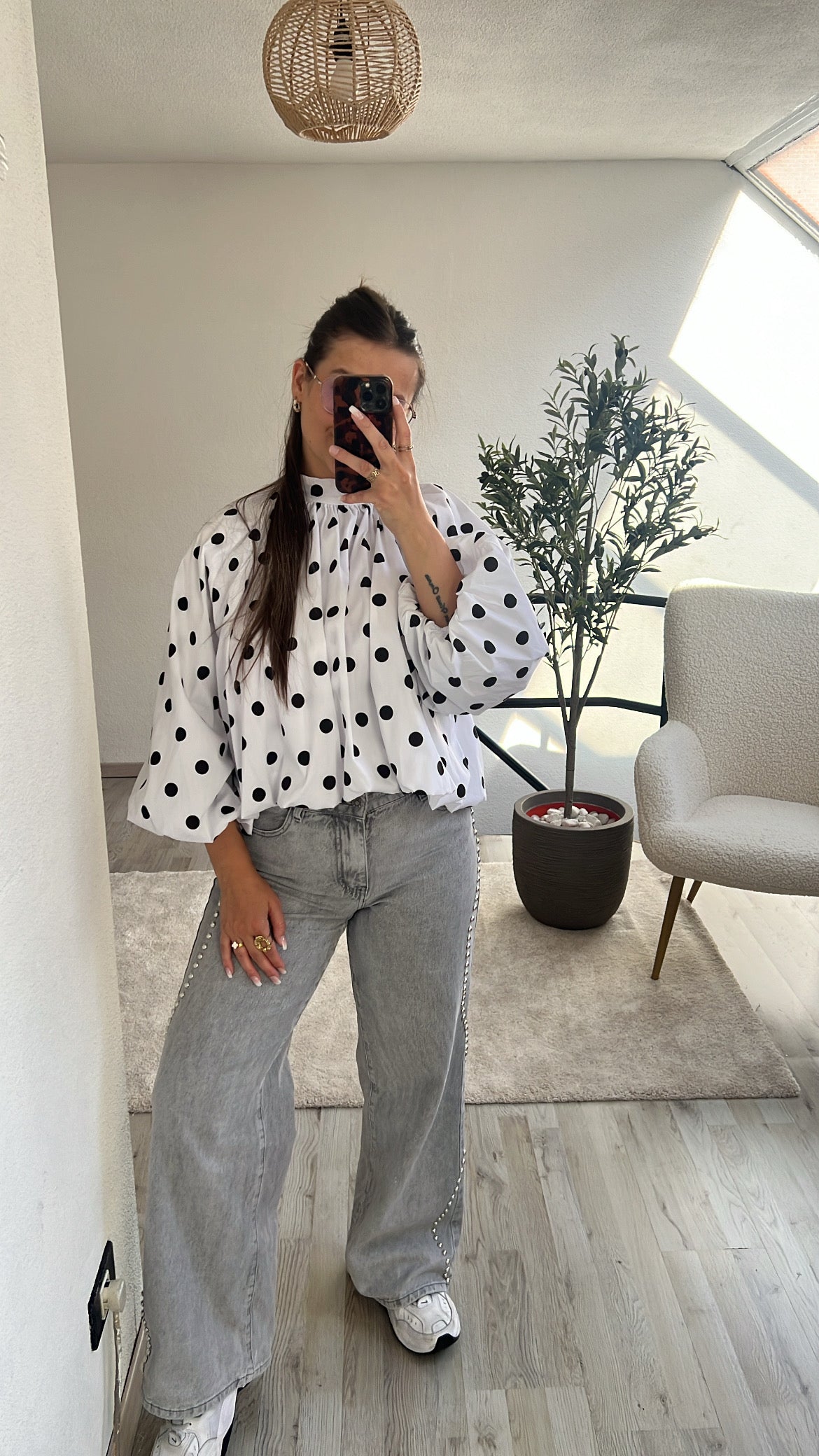 POLKADOT BLOUSE WIT