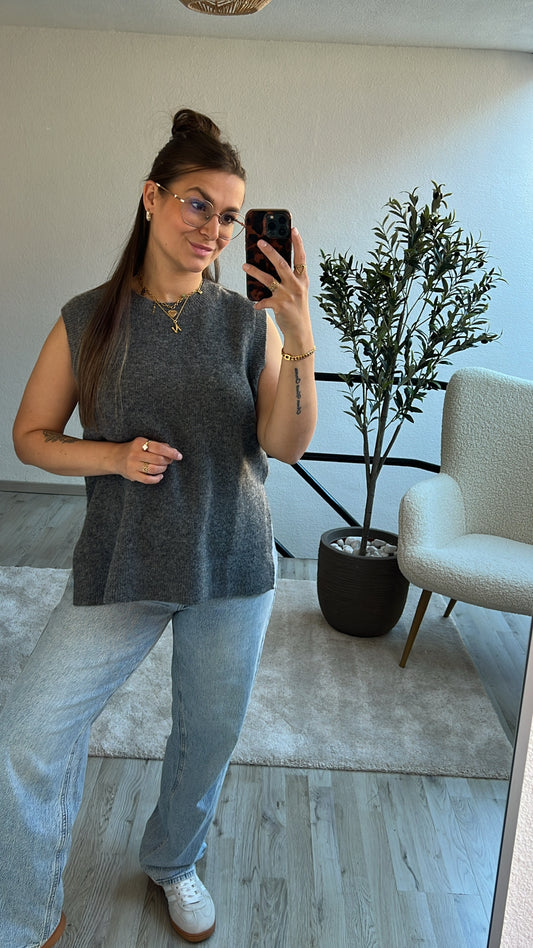 KNIT TOP GRIJS