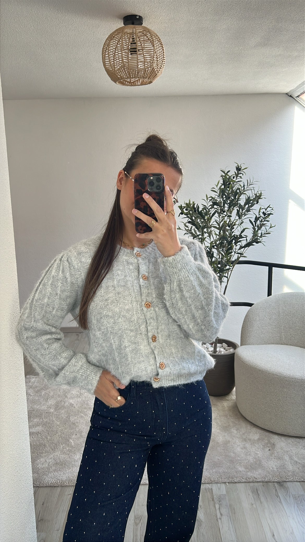 GRIJZE KNITTED VEST