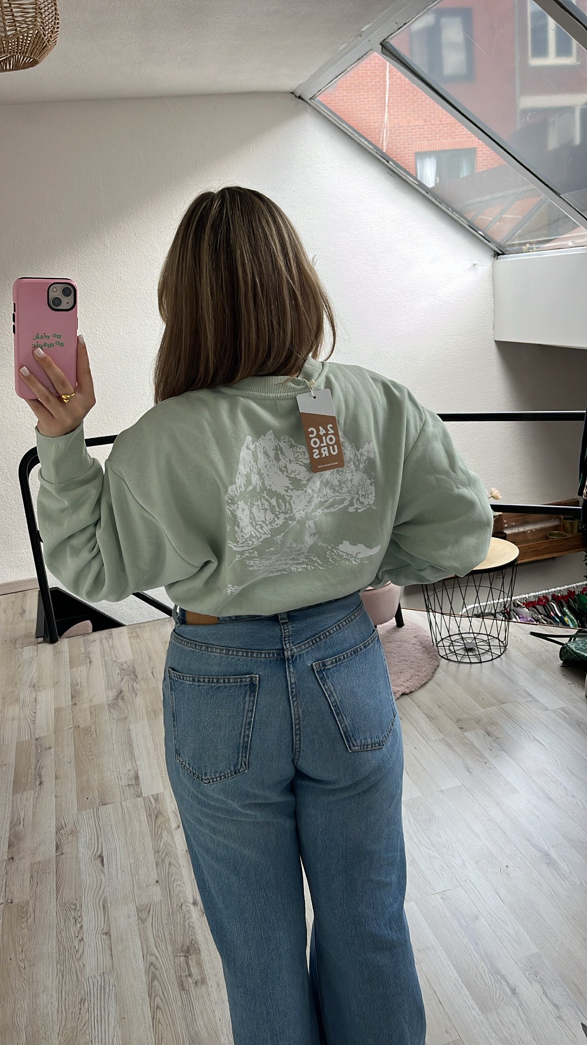 Mintgroene trui
