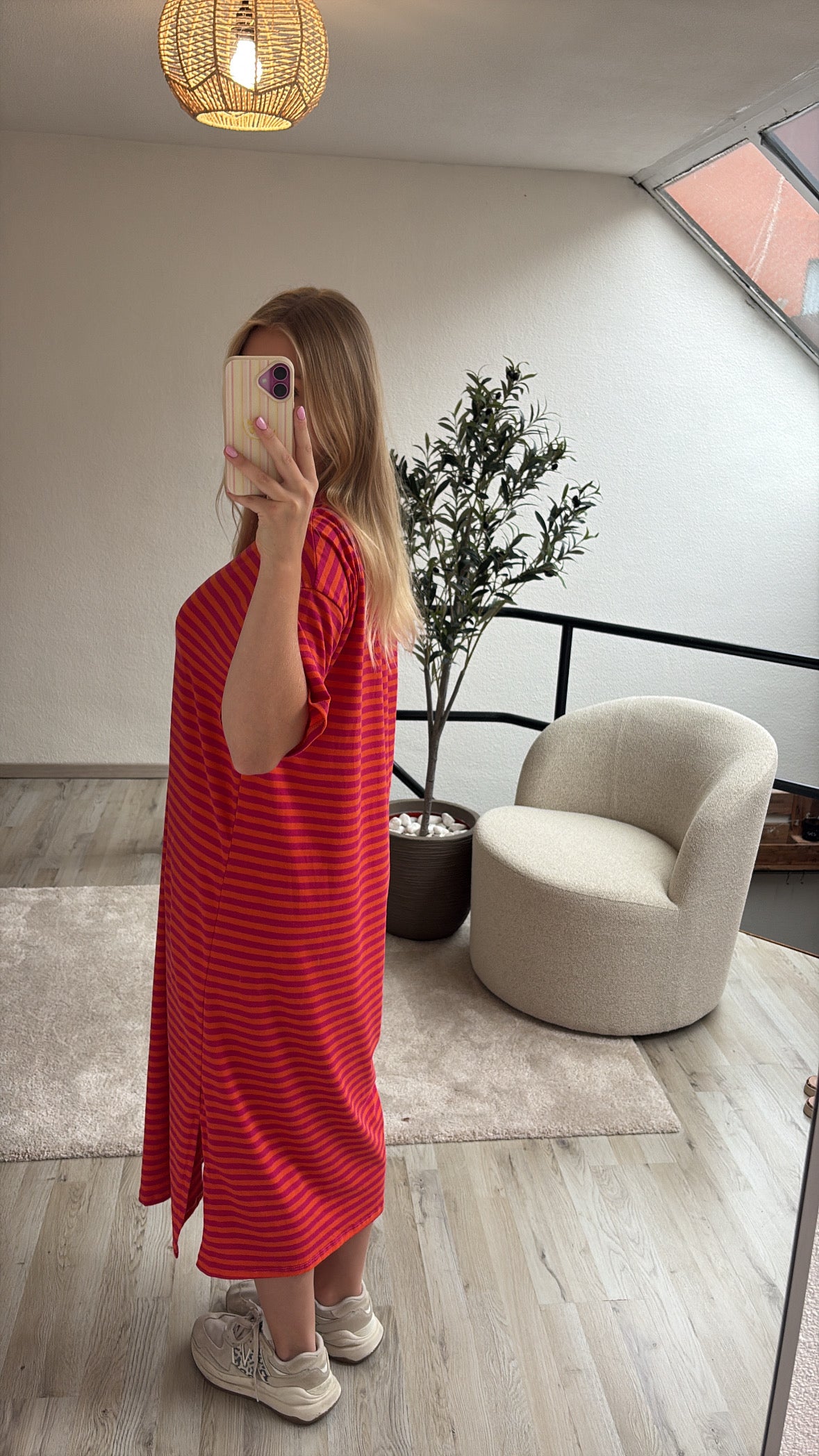 T-SHIRTJURK ORANJE-ROZE