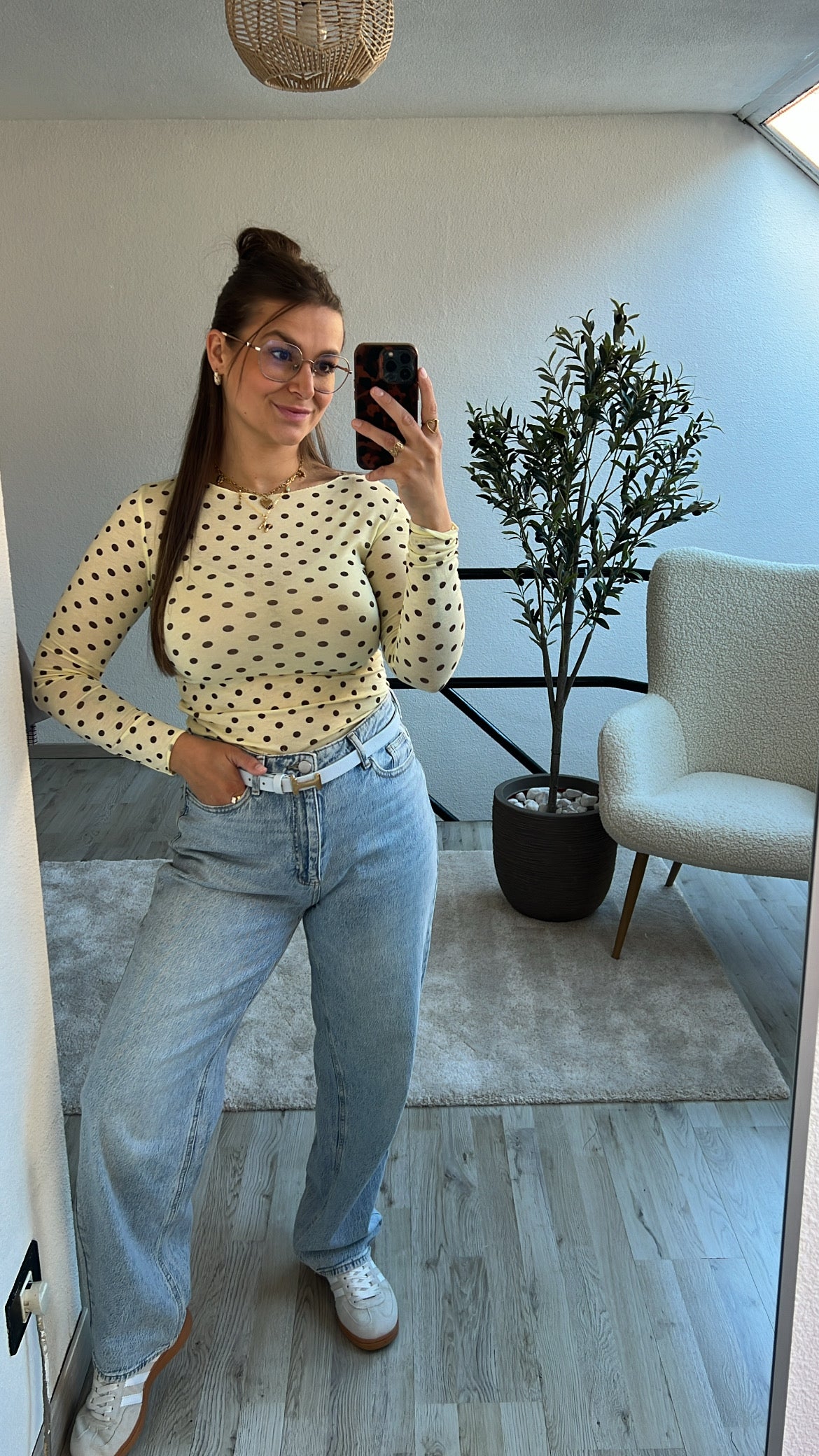POLKADOT LONGSLEEVE GEEL