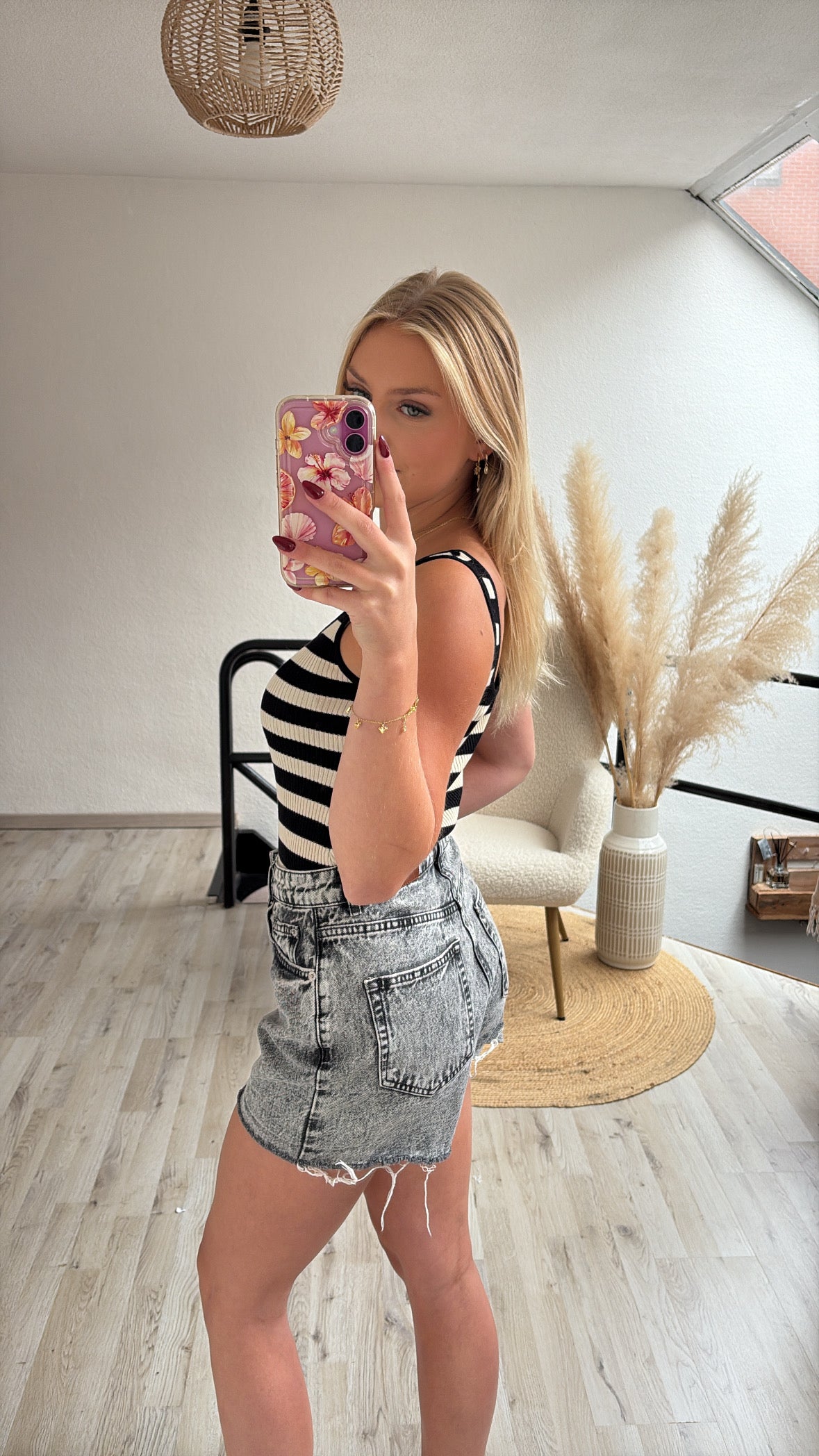 Jeansshort grijs