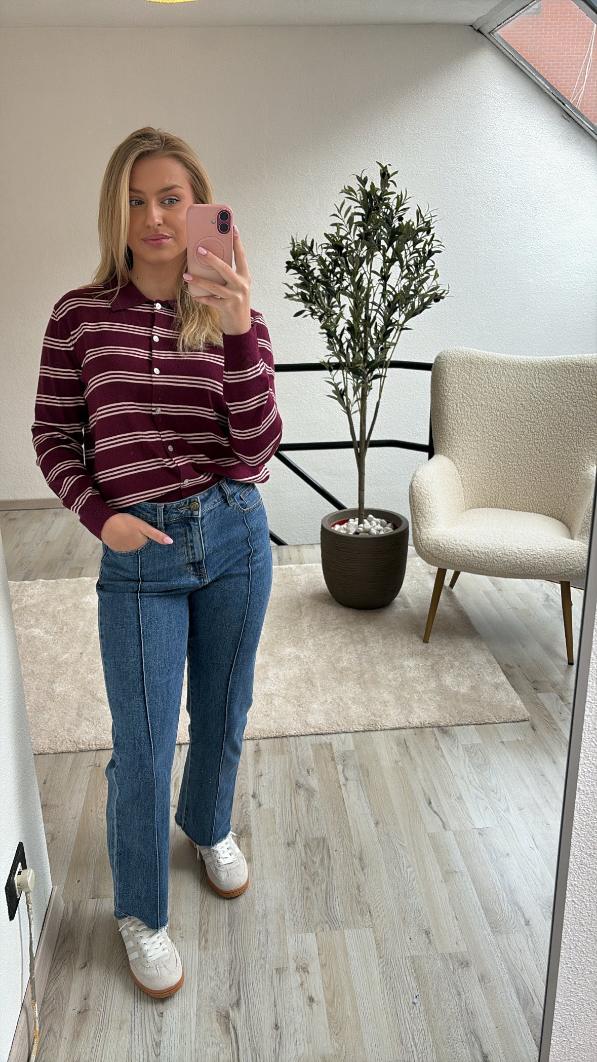 BURGUNDY POLO STREPEN