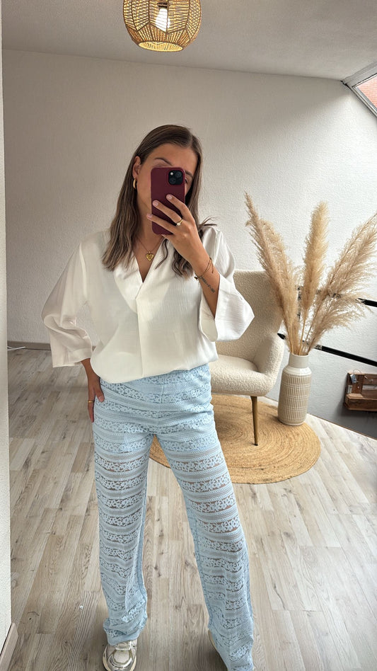 Lace pants blauw