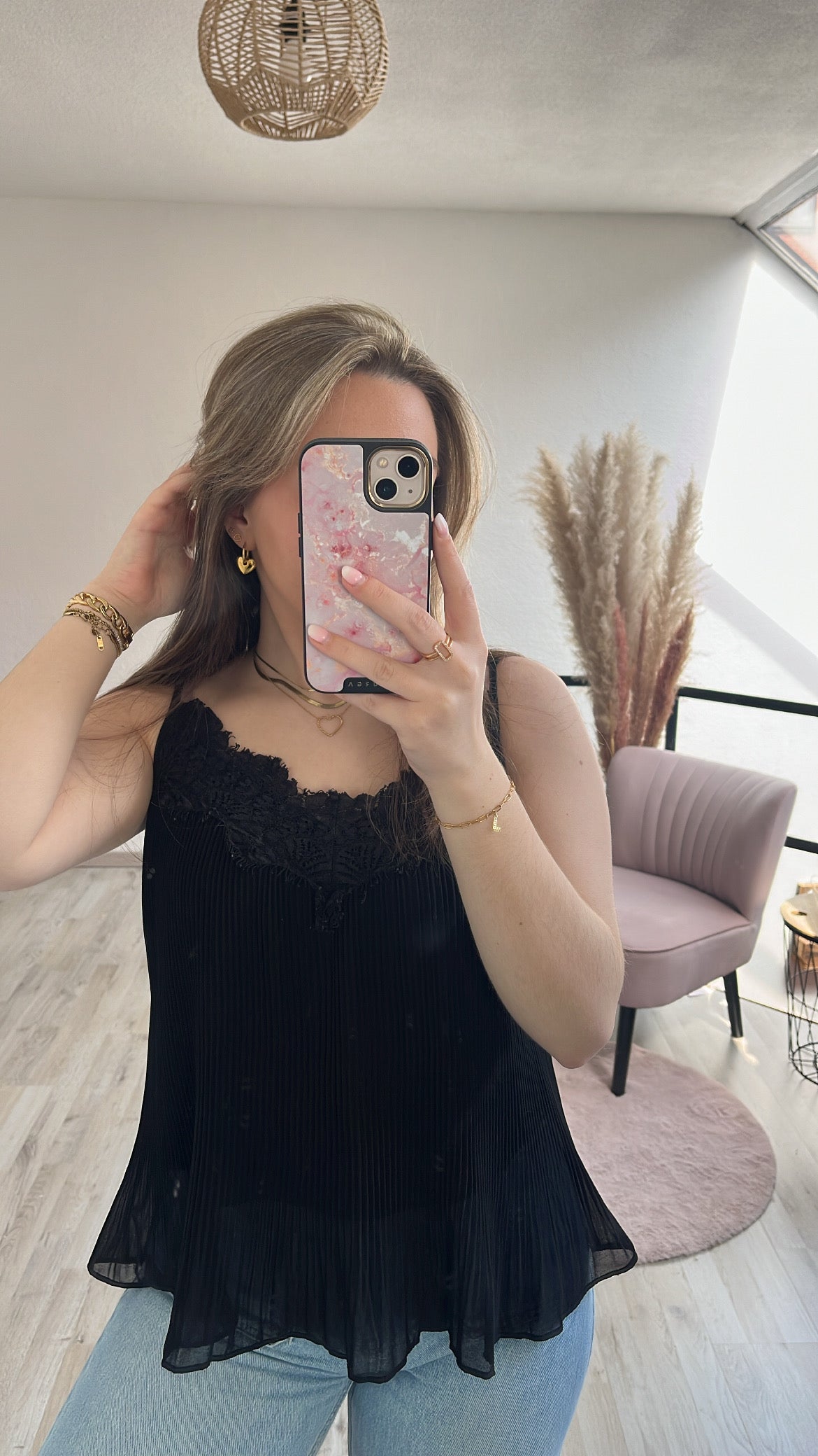 Zwarte top