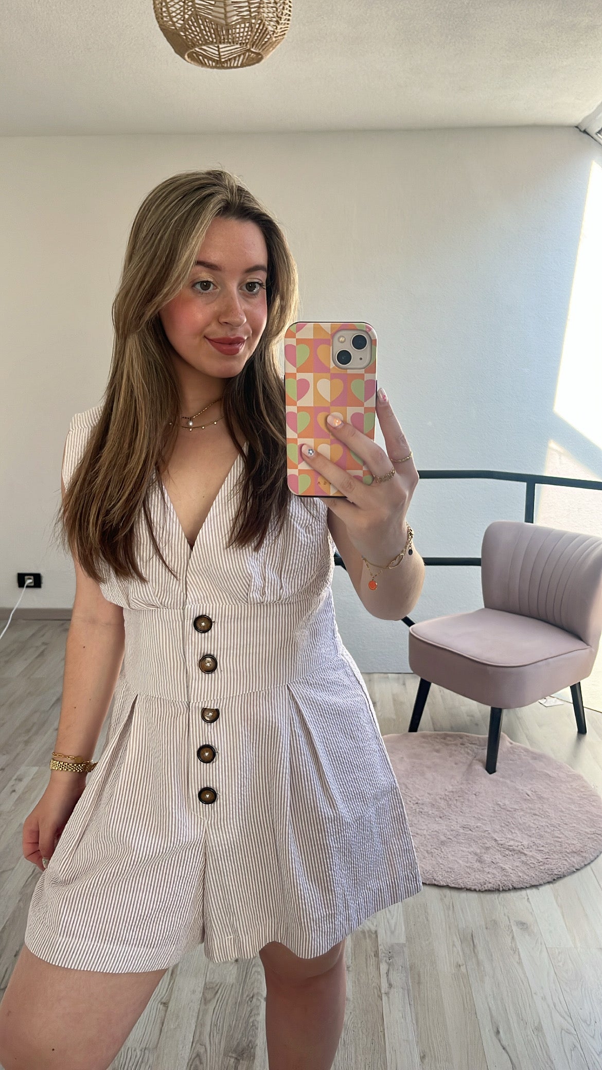 Gestreepte playsuit