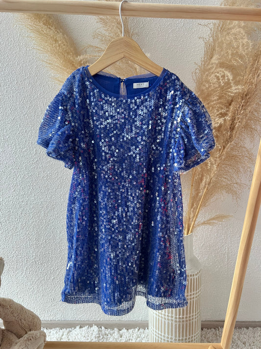 Glitterjurk blauw