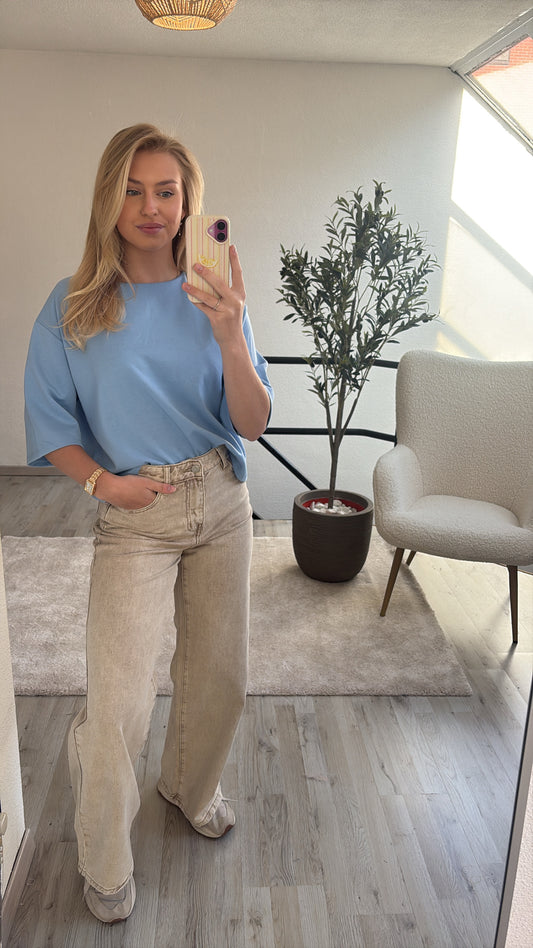 BASIC TEE LICHTBLAUW