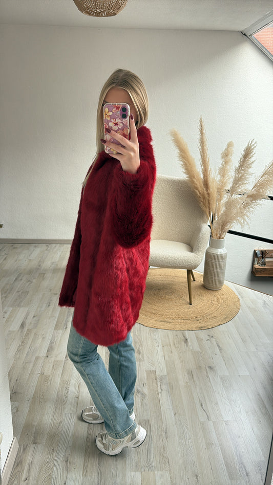 Fluffy jas rood