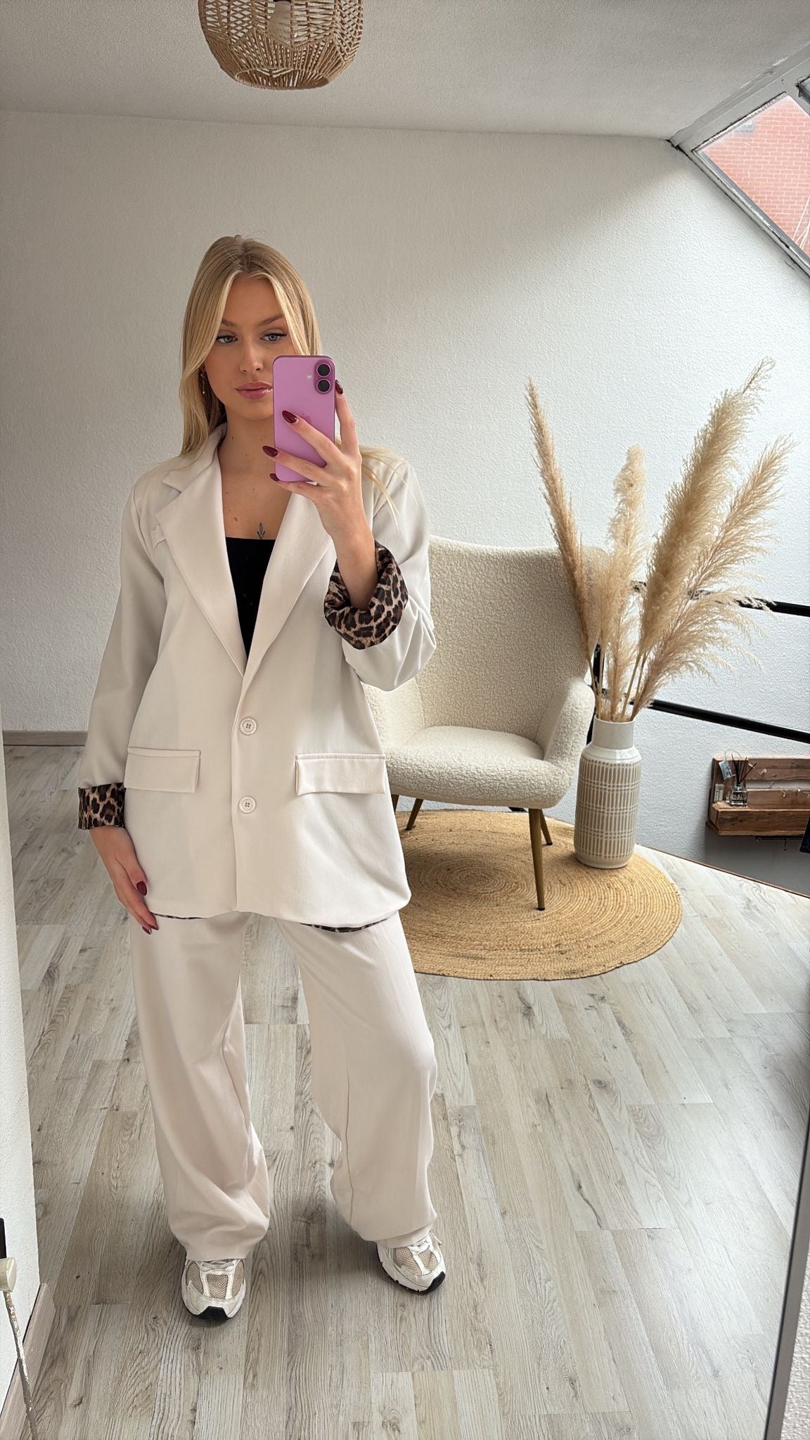 Kostuum beige leopard