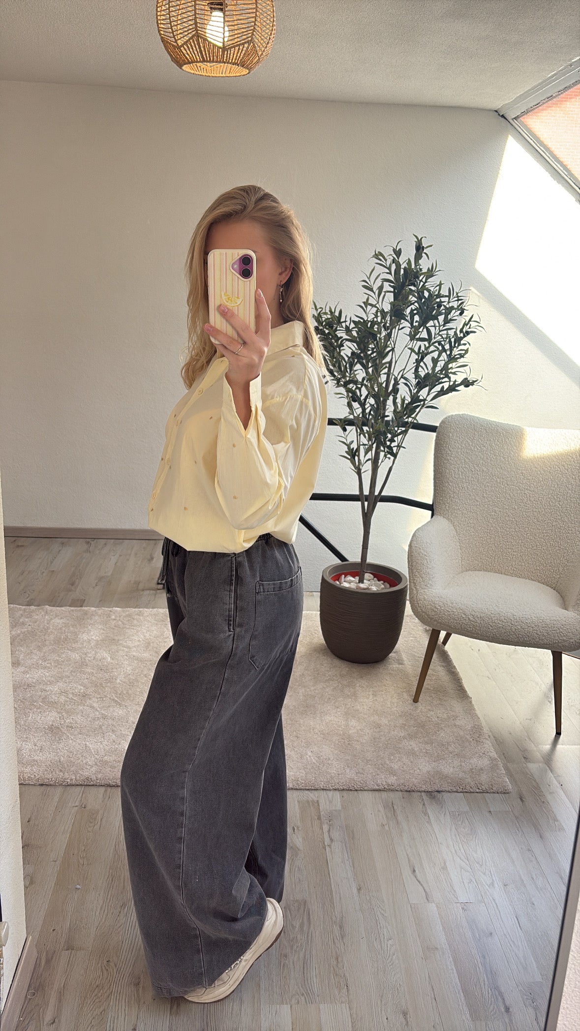 GELE BLOUSE HARTJE