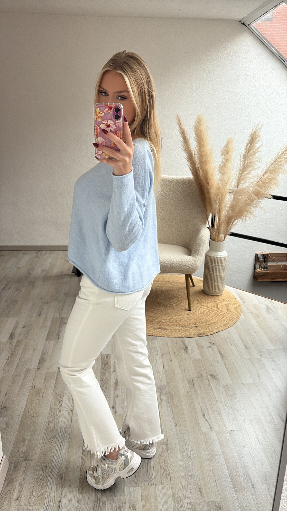Witte jeans ruffles