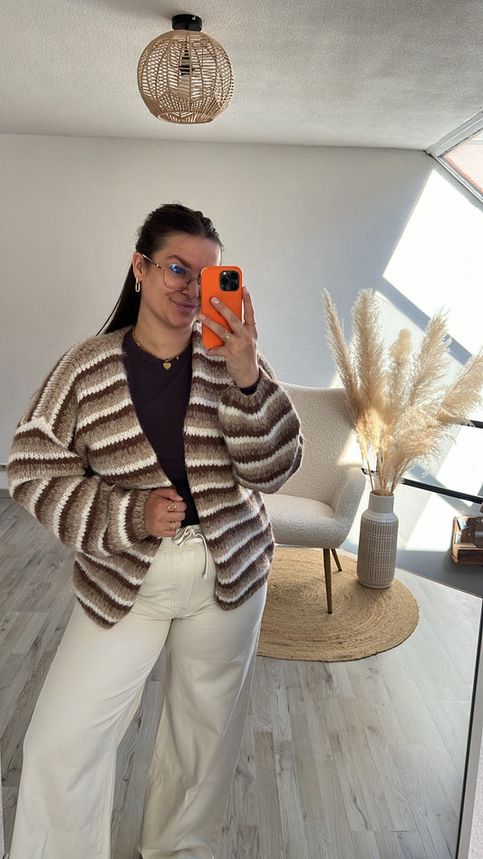 Beige knit cardigan