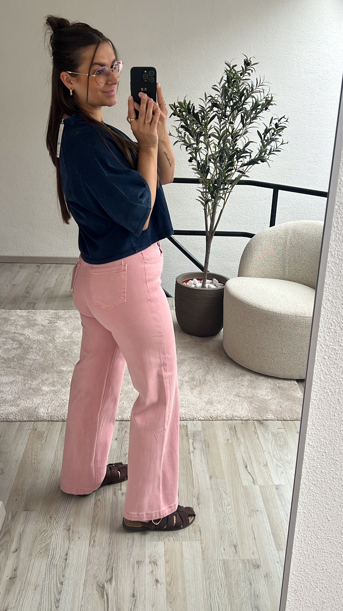 WIDE LEG JEANS ROZE