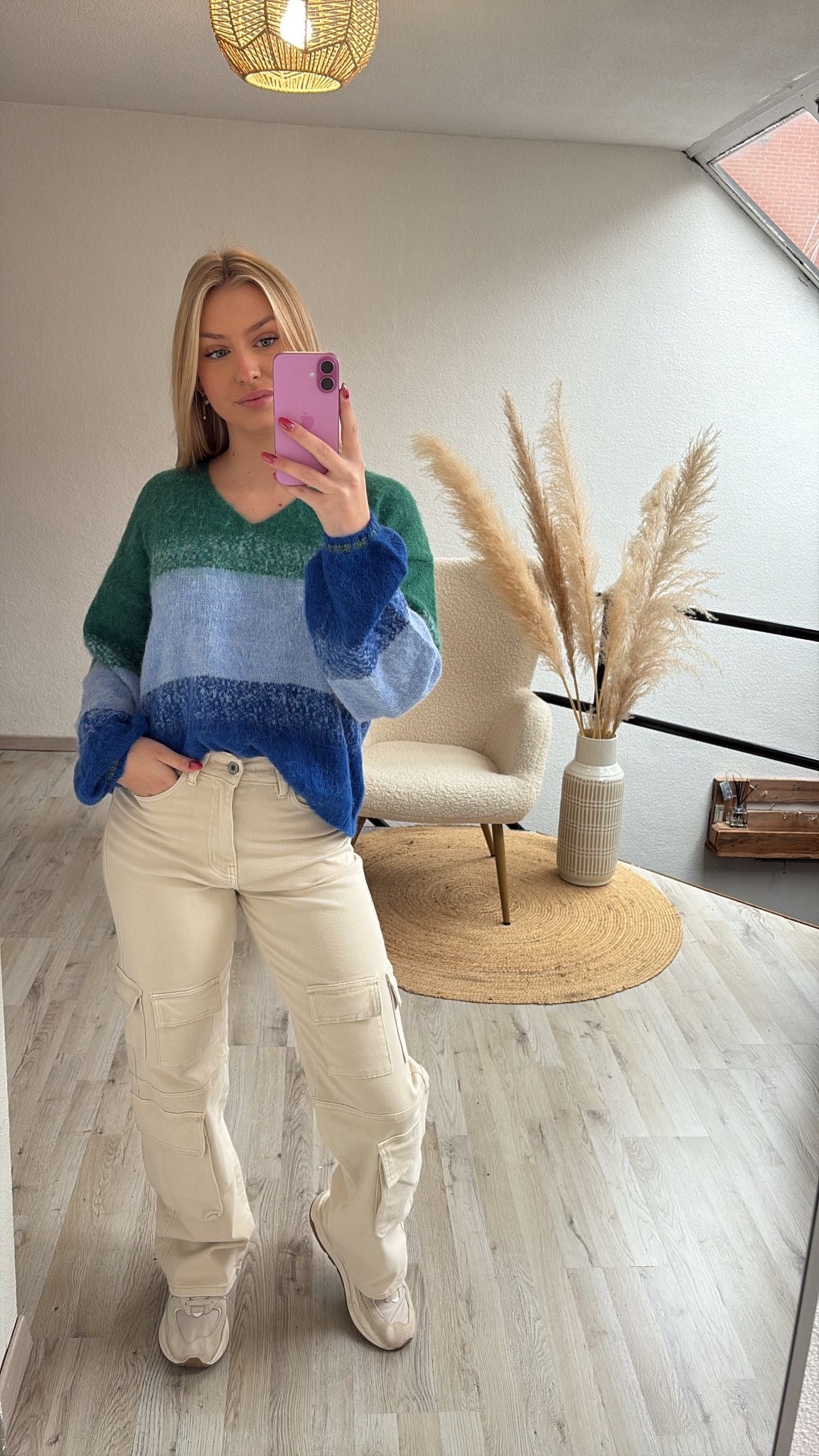 Knit blauw/groen